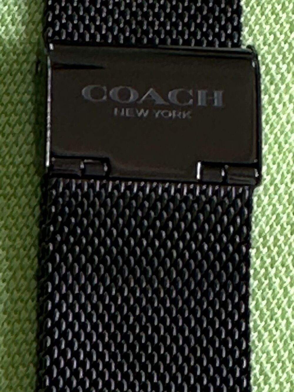 COACH APPLE WATCH STRAP BLACK IONIC MESH:NIB 42mm/44mm